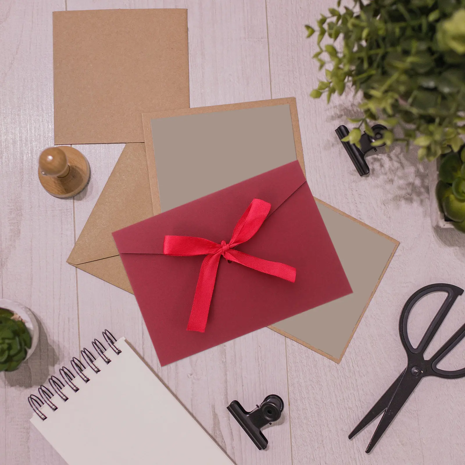 

10Pcs Bow-Knot Postcard Envelope Thickened Classic Style for Wedding Invitations Blessing Cards Photo Letter Packaging Envelope