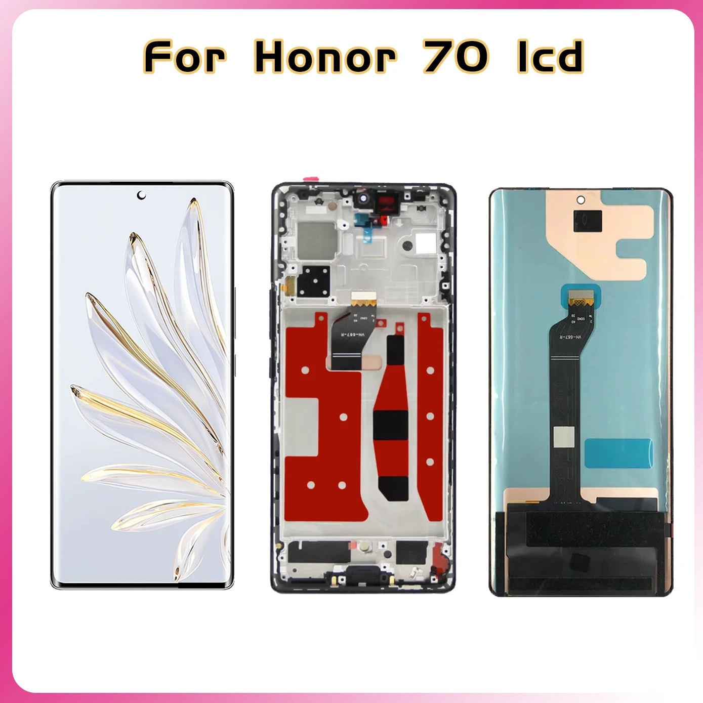 6.67\'\' AMOLED Screen For Huawei Honor 70 LCD FNE-AN00 FNE-NX9 Display Touch Screen Digitizer Assembly For Honor 70 LCD Display