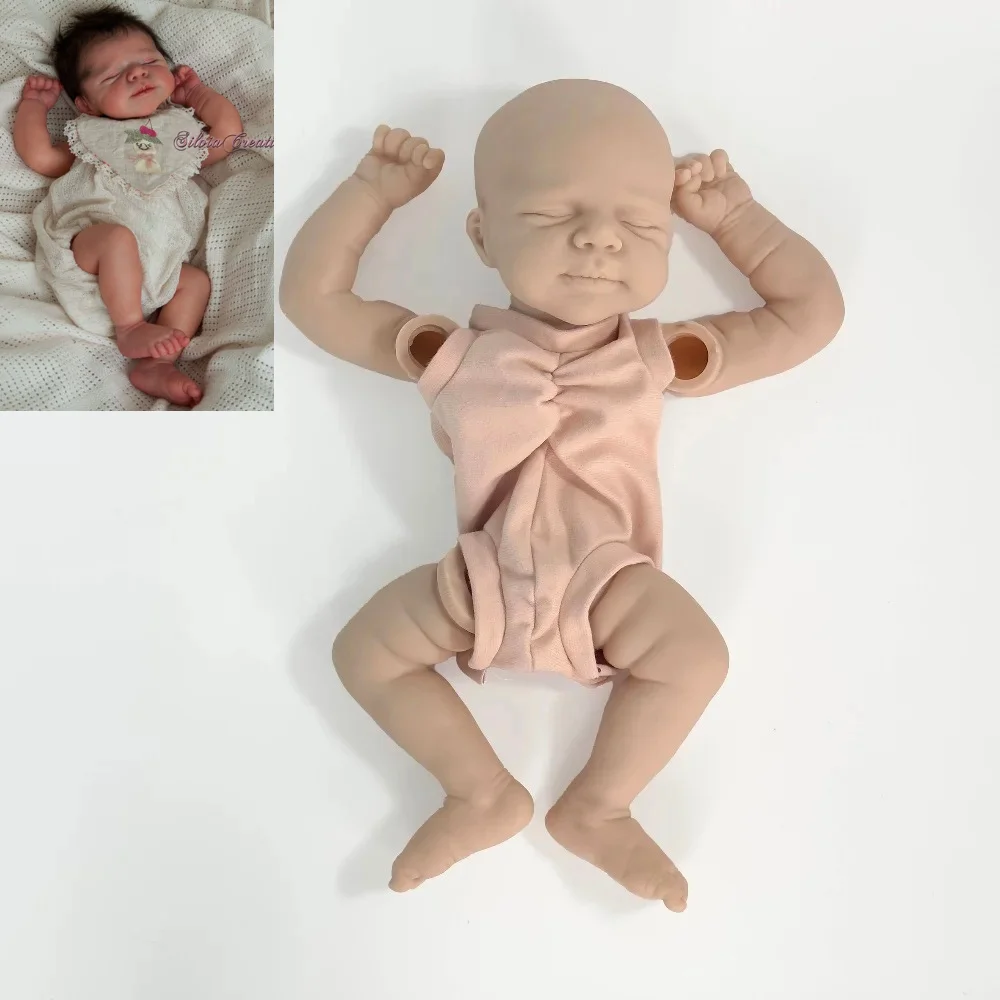 18 Inch Vinyl Reborn Doll Kit Pascale Blank Unpainted Unassembled Soft Vinyl Reborn Doll Mold Parts With Cloth Body