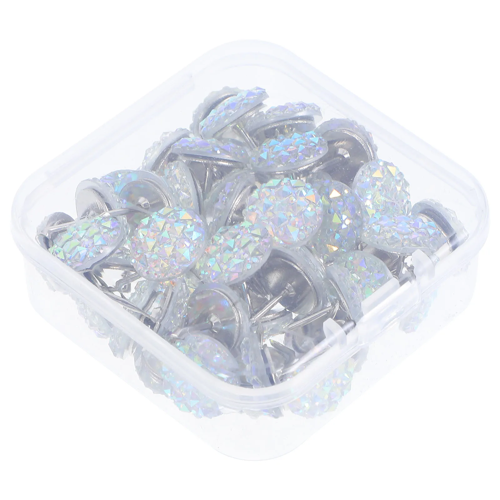 

50 Pcs Imitation Diamond Resin Bulletin Board Tacks Decor Map Cute Accessories Decorative for Wall Pin