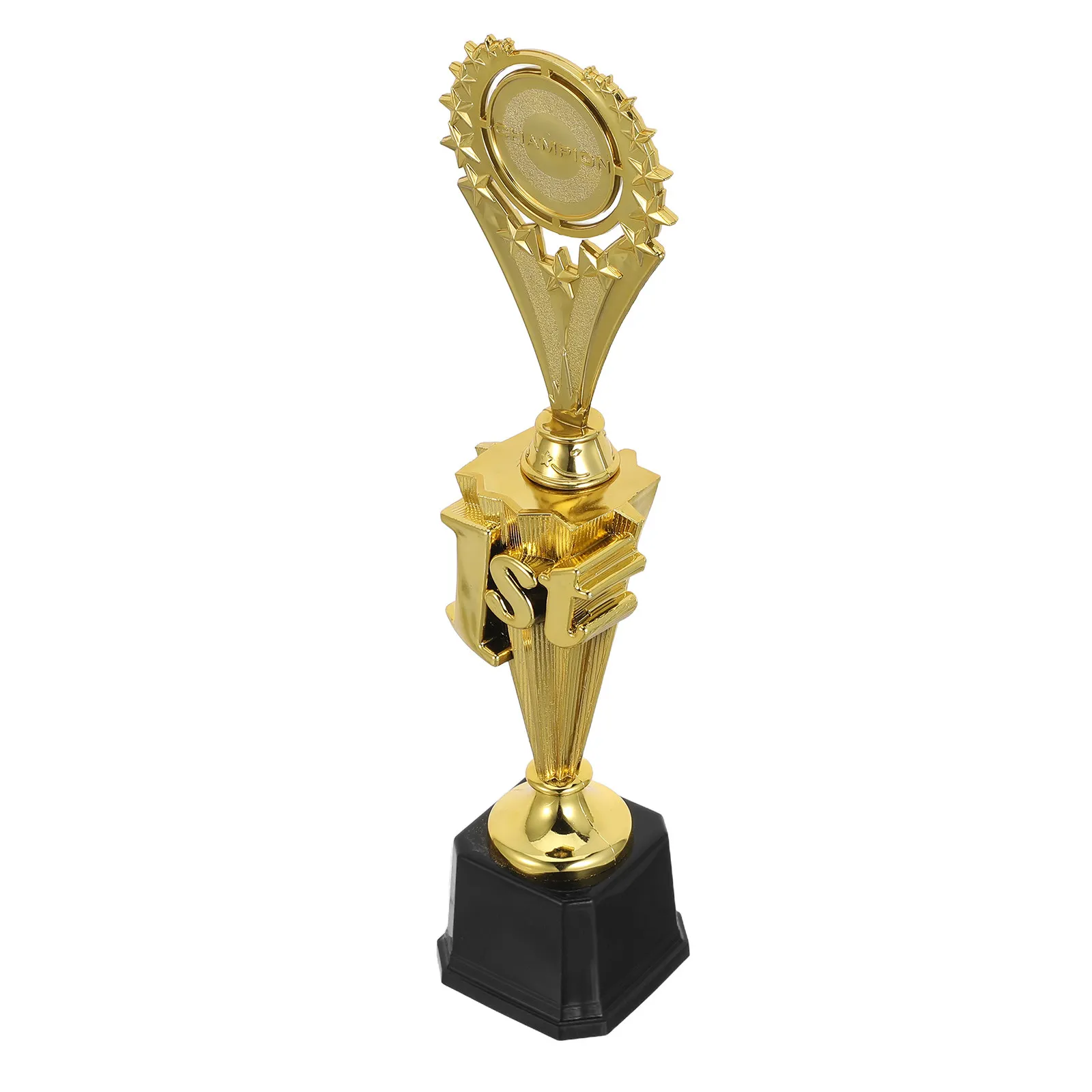 13.8 Inch Plastic Gold Trophy Cup First Place Champion Award Star Design Sports Competition Trophy for Soccer Football School