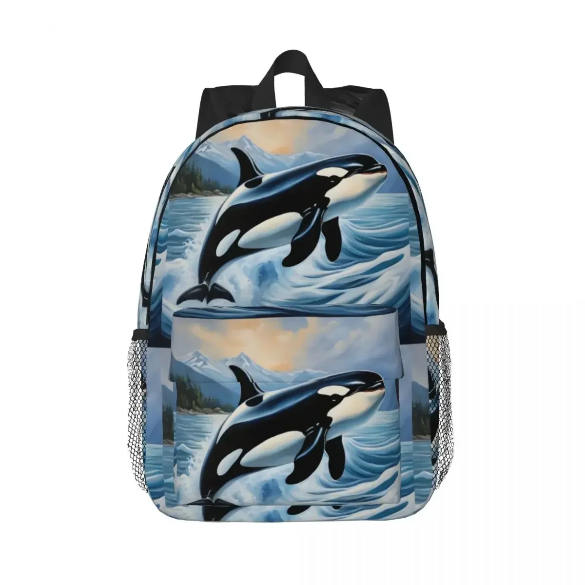 Orca Whale حقيبة الظهر رائجة البيع Daypack سعة كبيرة بنين بنات BookBag حقائب كتف للرجال النساء الأطفال حقيبة مدرسية