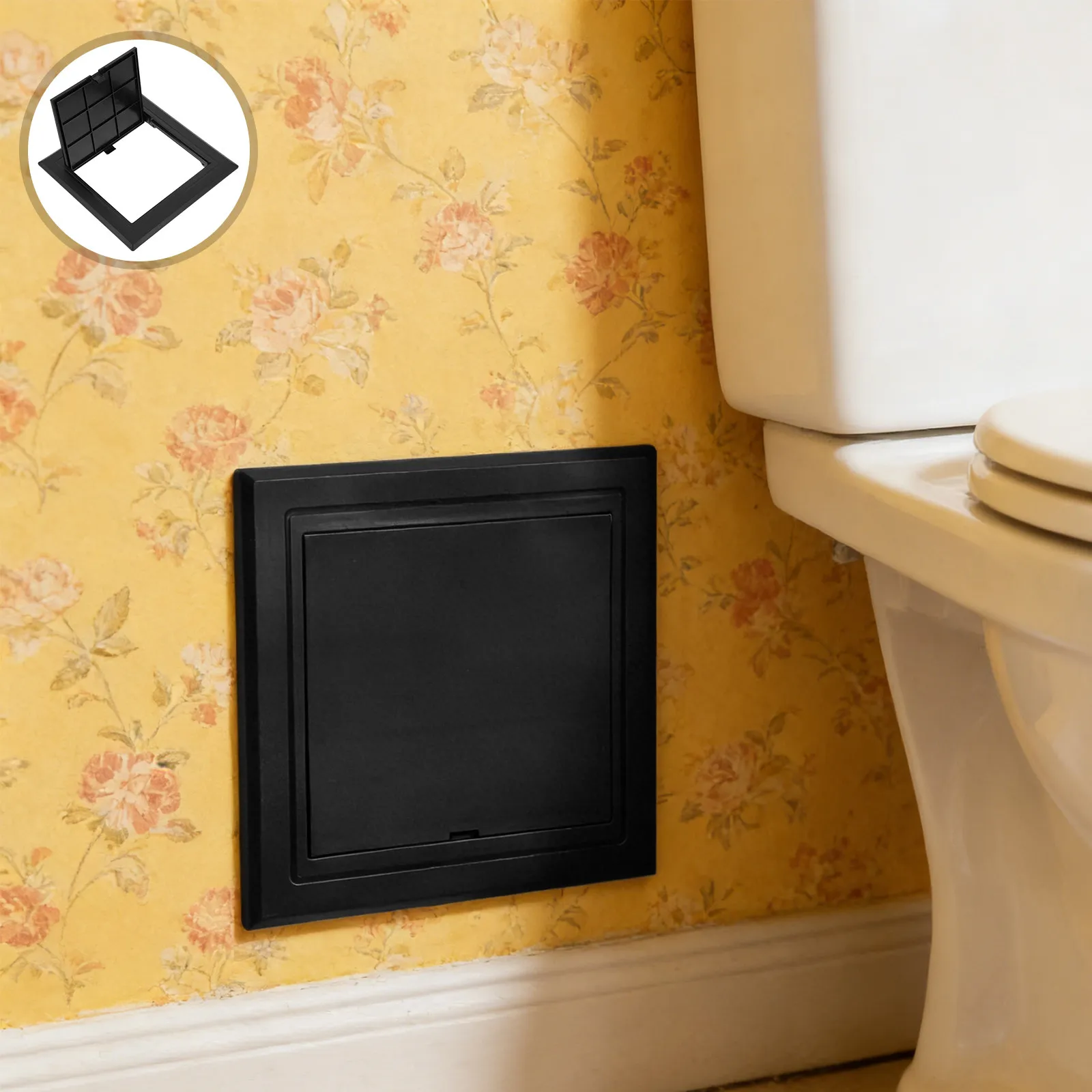Plumbing Access Panel Black ABS Decorative Cover Removable Drywall Ceiling Wall Utility Door Indoor Renovation Maintenance