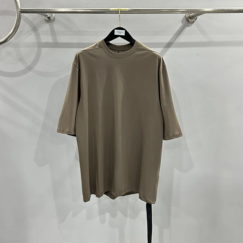 Dark RO Style High Street T-shirts Tops Men's Classic Solid Color Loose Five Point Short Sleeved