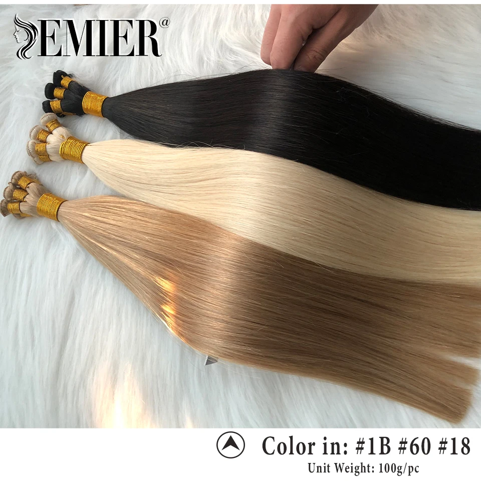 غير مرئية اليد تعادل لحمة وصلات شعر 100% شعر بشري لعذراء 100 جرام/قطعة البرازيلي مستقيم خياطة في حزم اليدوية