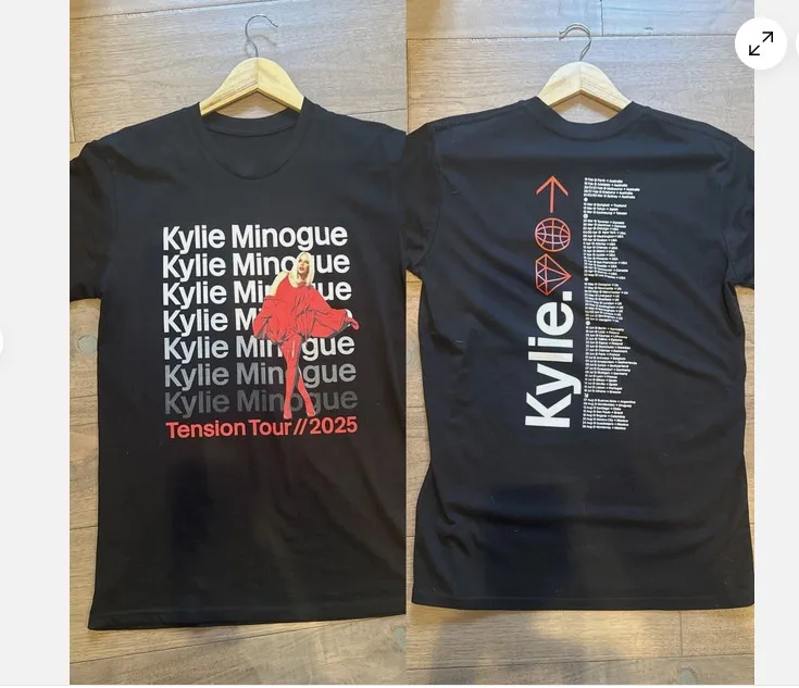 

NEW!!! 2025 Kylie Minogue Tension Tour Black T-Shirt