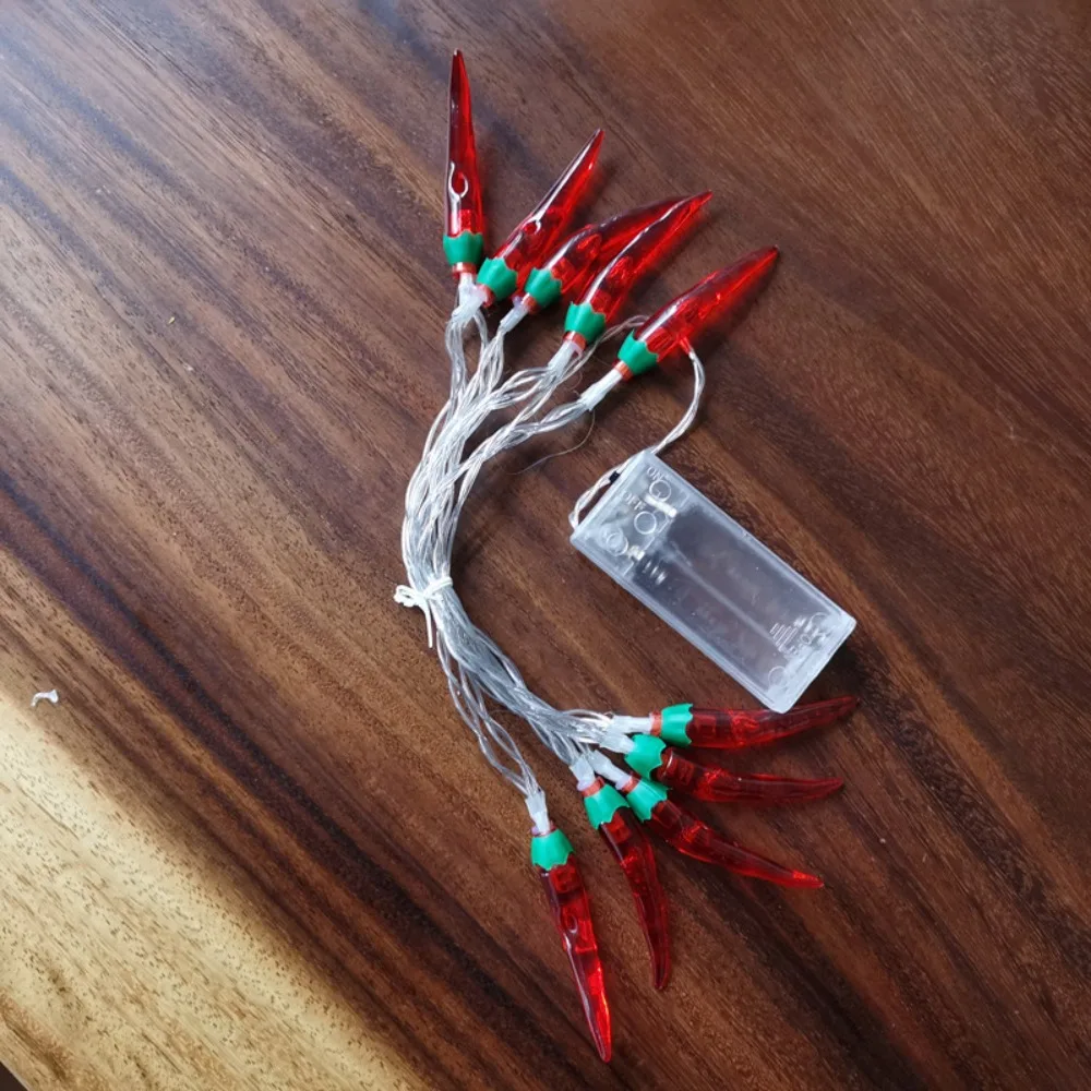 PVC Hot Pepper String Light Multifunctional 1.5m Colorful Light String Battery Operated Waterproof LED Night Lights
