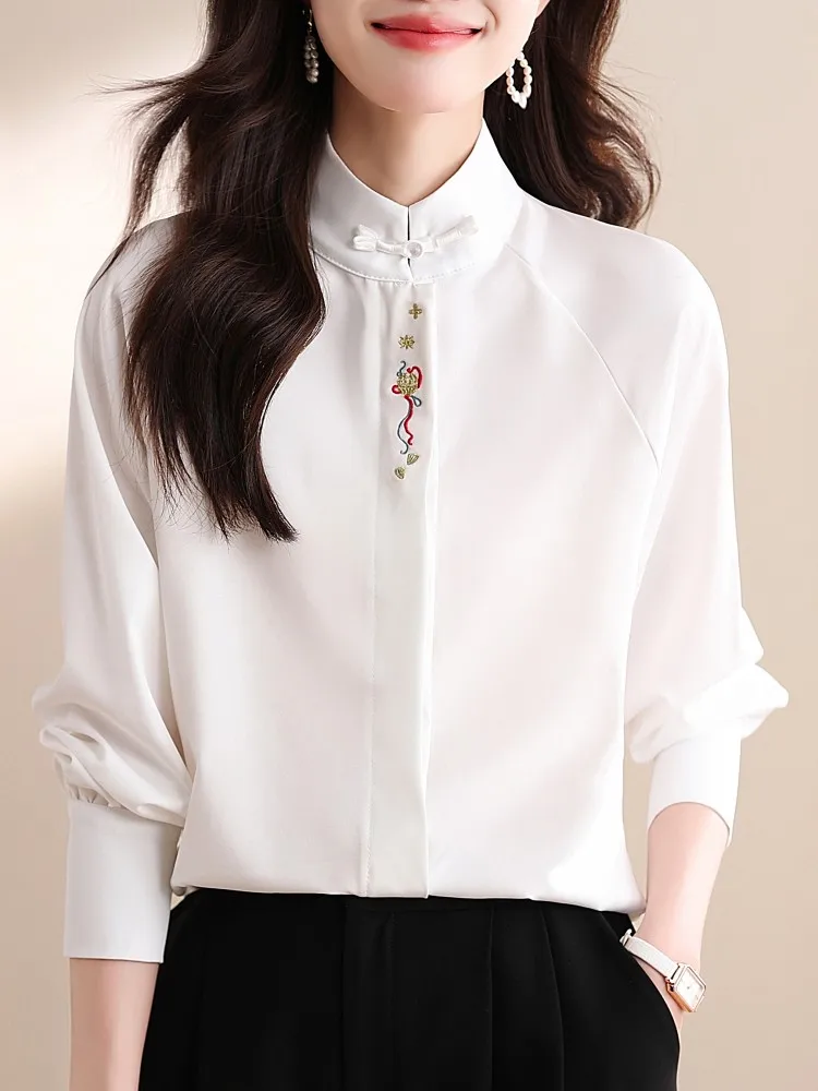 

Women Autumn Elegant Female Temperament Embroidery Floral All-match Leisure Chinese Style Clothing Trendy Fashion Daily