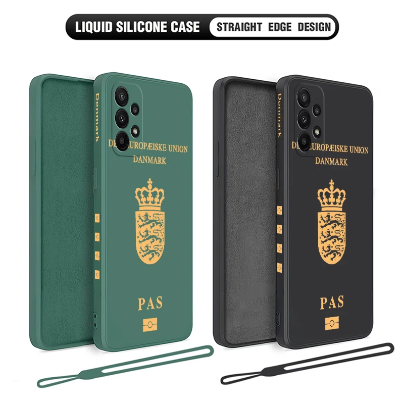 Denmark Passport Cover Case For OPPO Realme 11 10 9 9i 8 8i 7 7i 6 Pro Plus C31 C35 C1 C11 C12 C15 C20 C21Y C25 C25S Cover