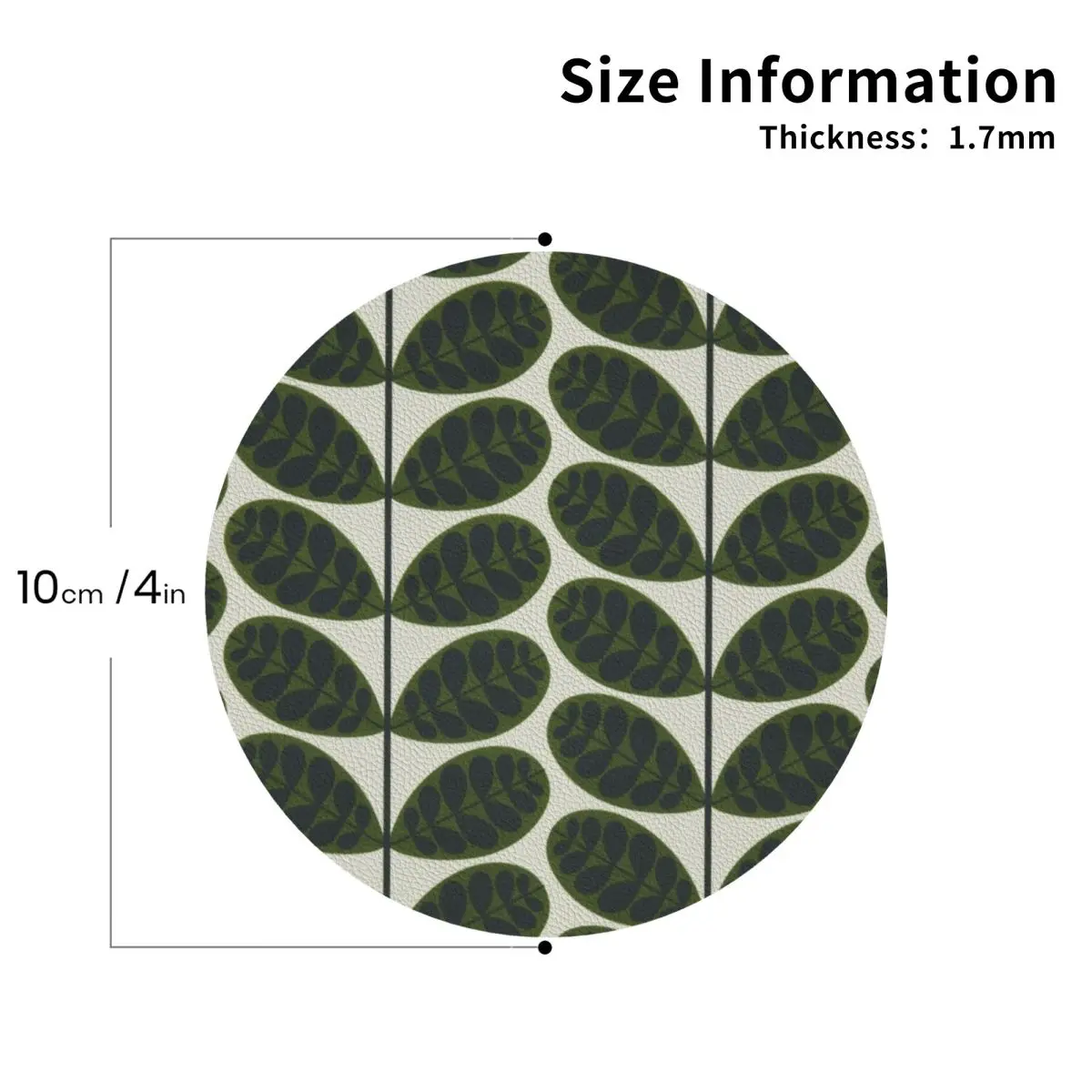 

Orla Kiely Botanica Green Coasters Leather Placemats Waterproof Insulation Coffee Mats For Home Kitchen Dining Pads Set of 4