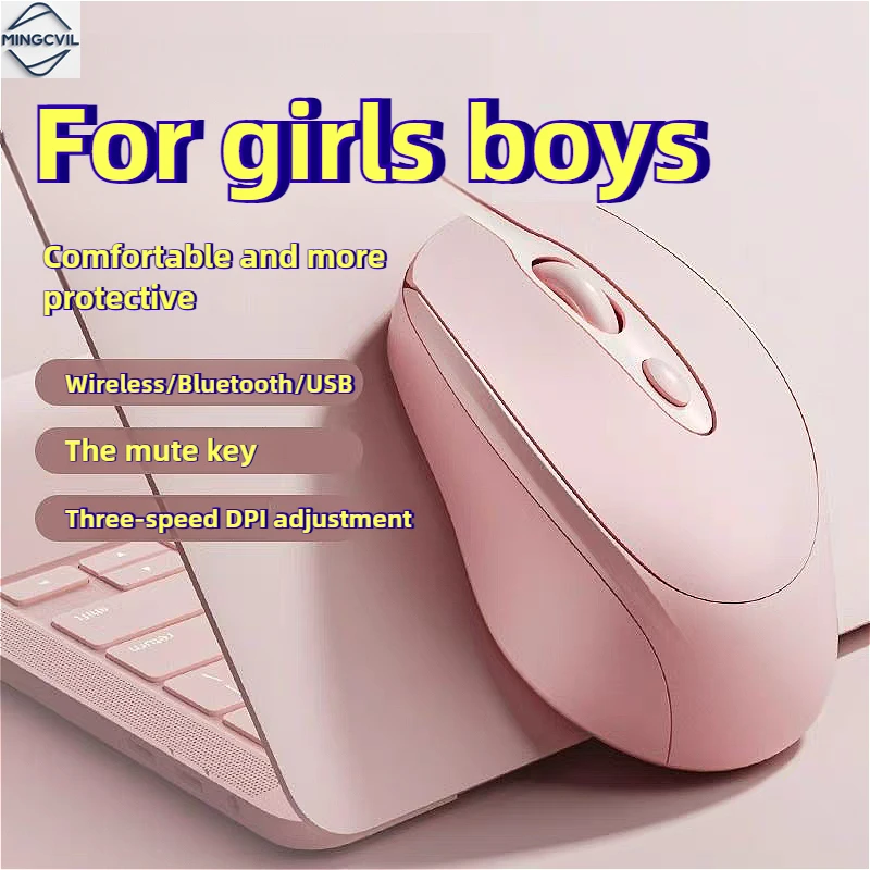 MINGCVIL Wireless Mouse RGB Rechargeable Bluetooth Mice Wireless Computer Ergonomic Gaming Mouse for Laptop PC adjustable DPI