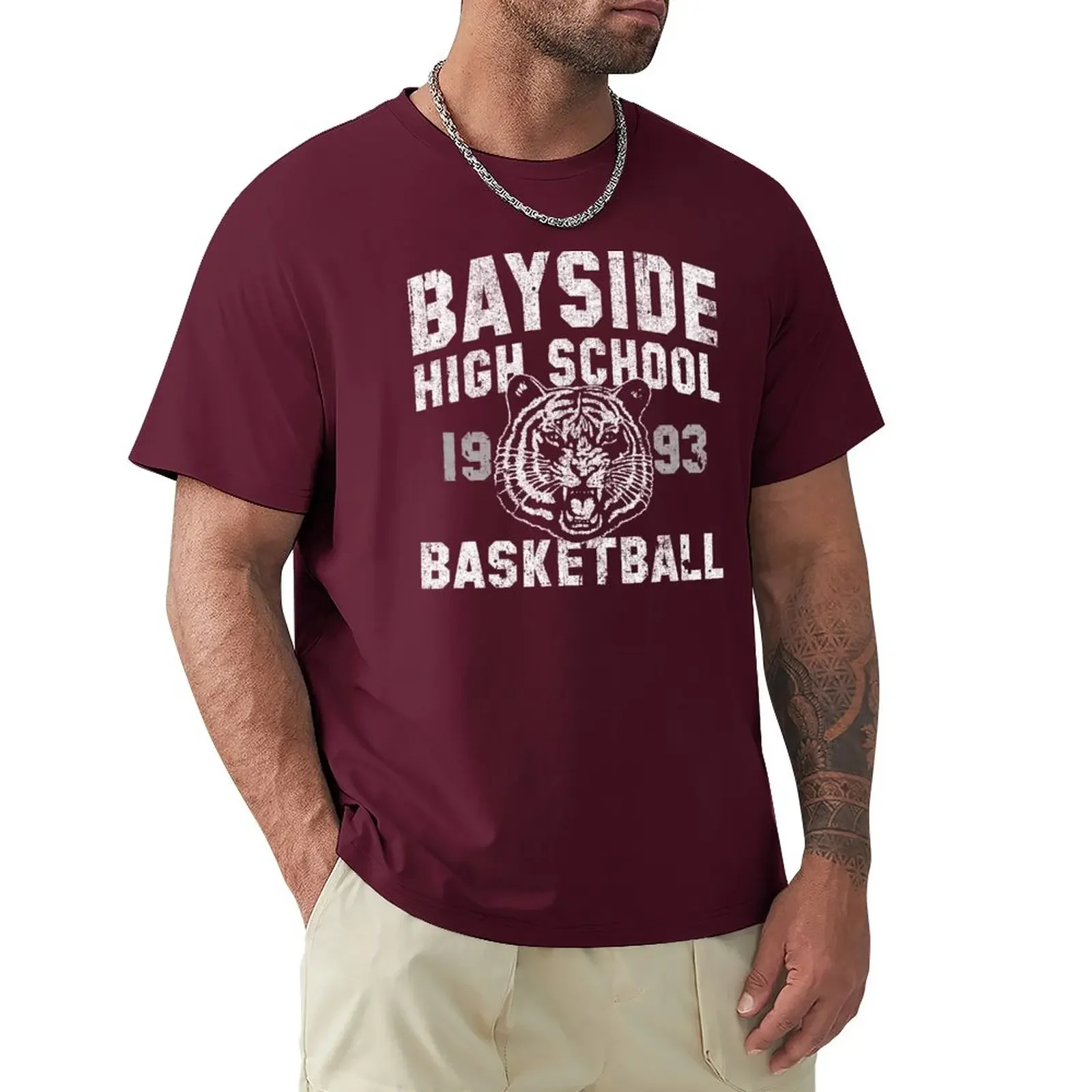 Bayside High Tigers Basketball T-Shirt kawaii clothes hippie clothes mens plain t shirts