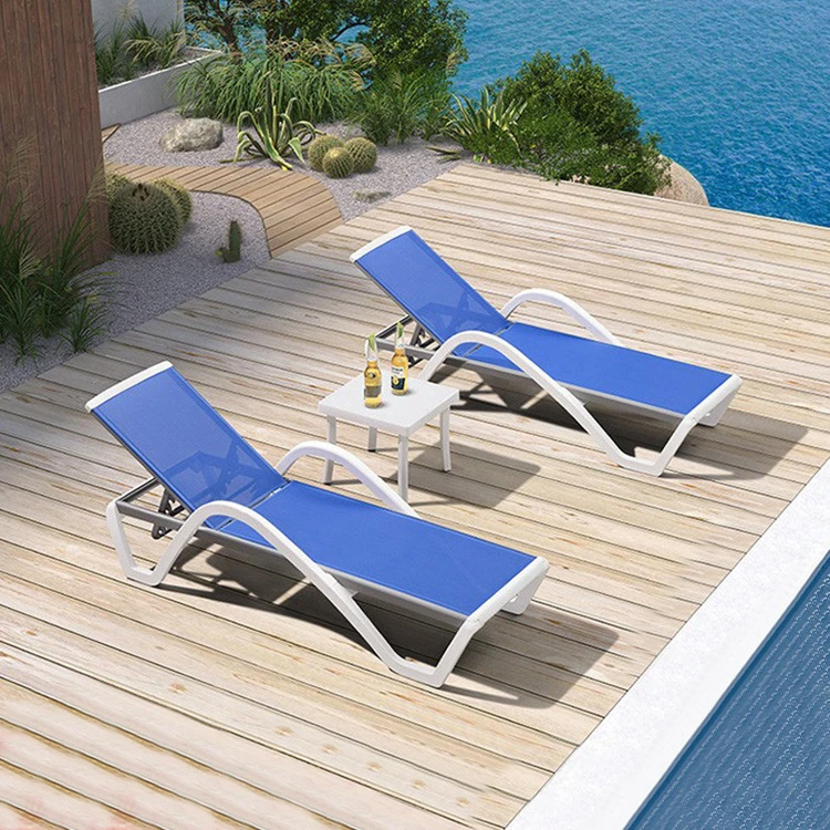 Outdoor pool beach  leisure courtyard hotel bed villa waterproof sun r three-piece furniture