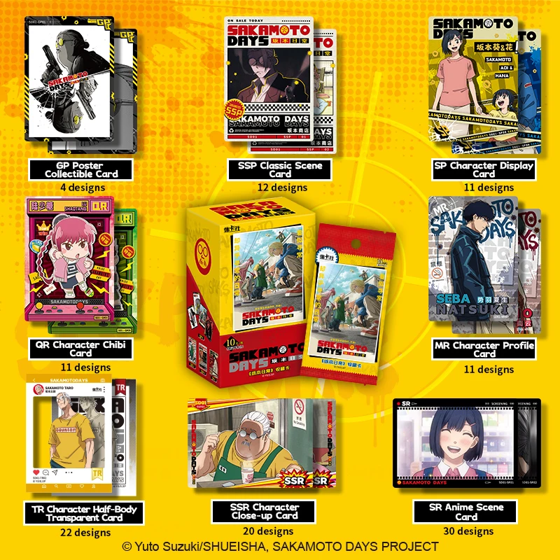16 Paczek KART KOLEKCJONERSKICH CARDFUN SAKAMOTO DAYS Anime, Karty Kolekcjonerskie TARO SAKAMOTO TCG CCG, Prezenty dla Fanów, Zabawki