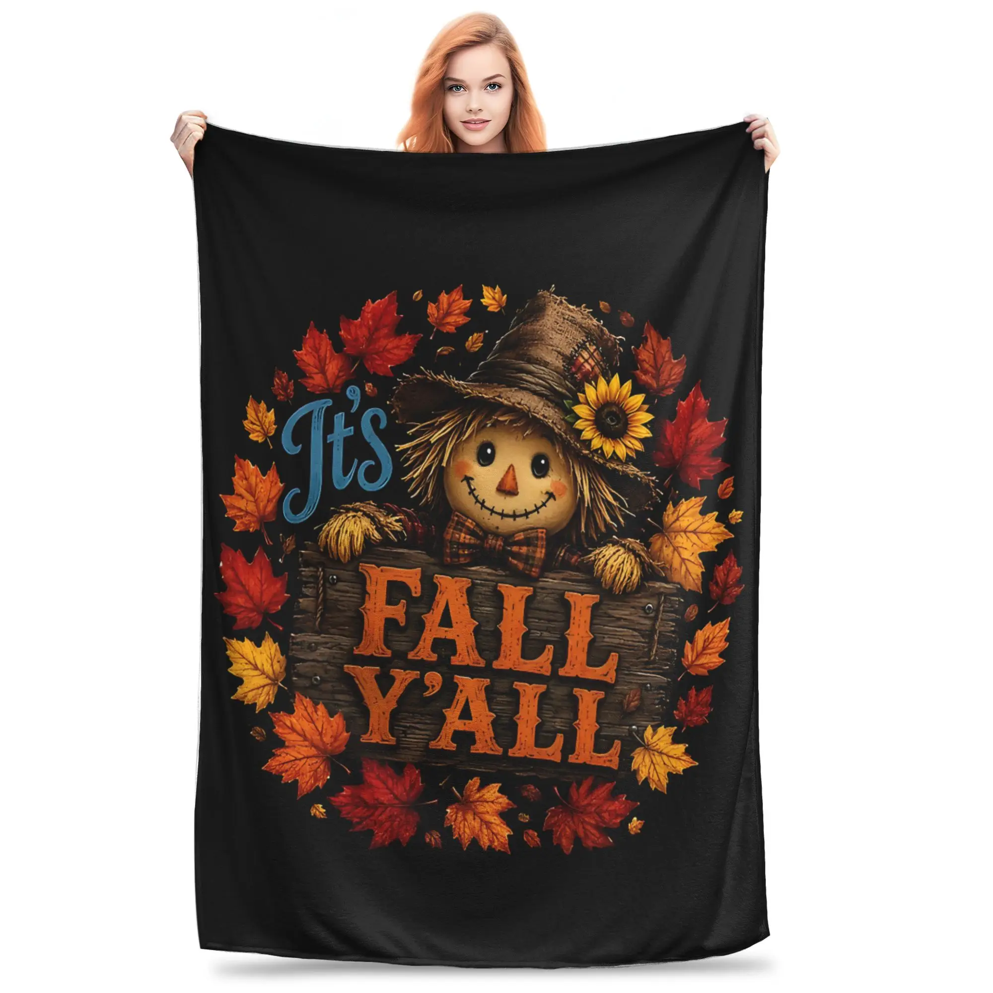 1PC Fall Yall  Winter Blankets for Adults Bedding Home Interior Sofa Knee