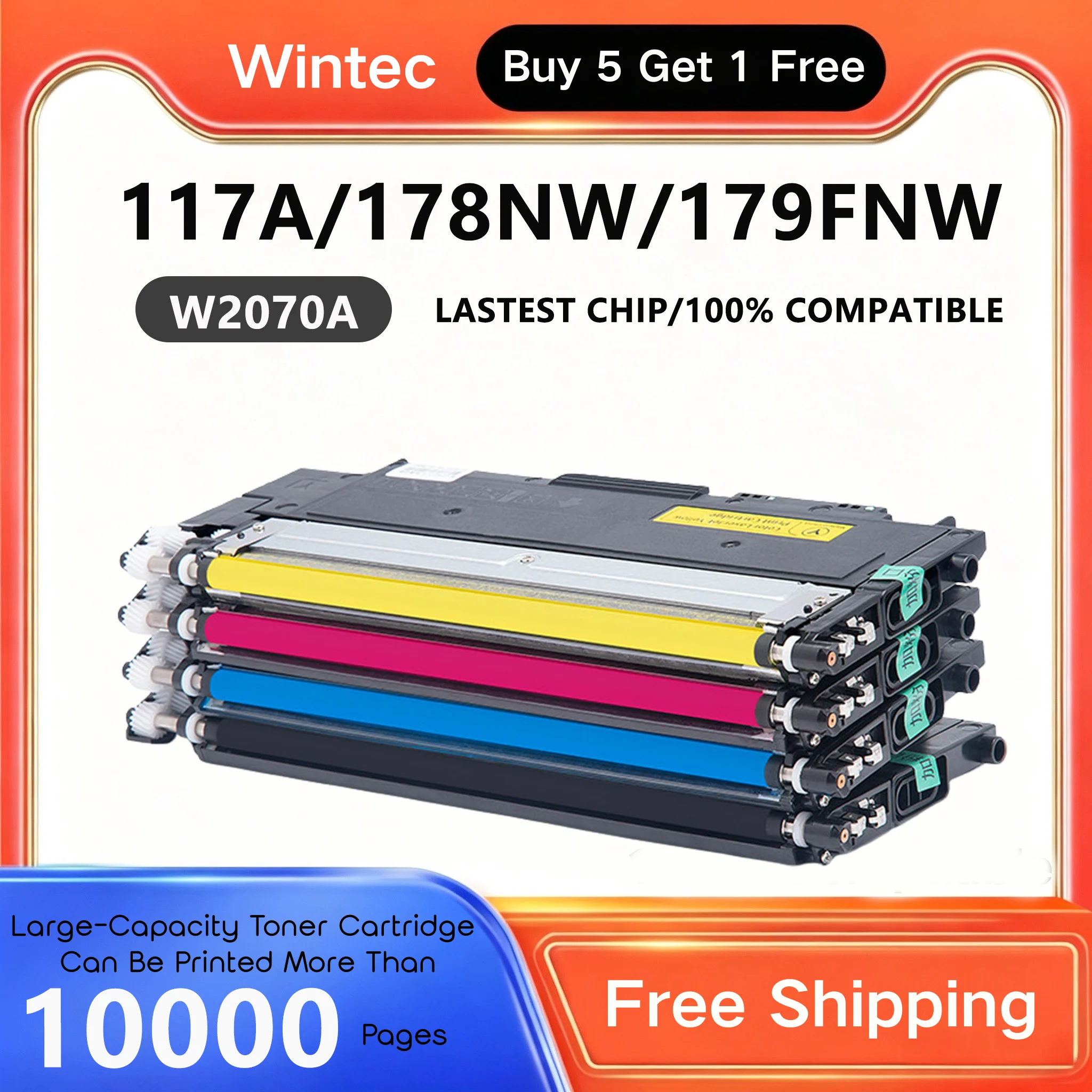 Compatible For HP 117a W2070a Toner Cartridges MFP 179fnw 178fnw 150a 150nw Color Laser Printer with newest Chip