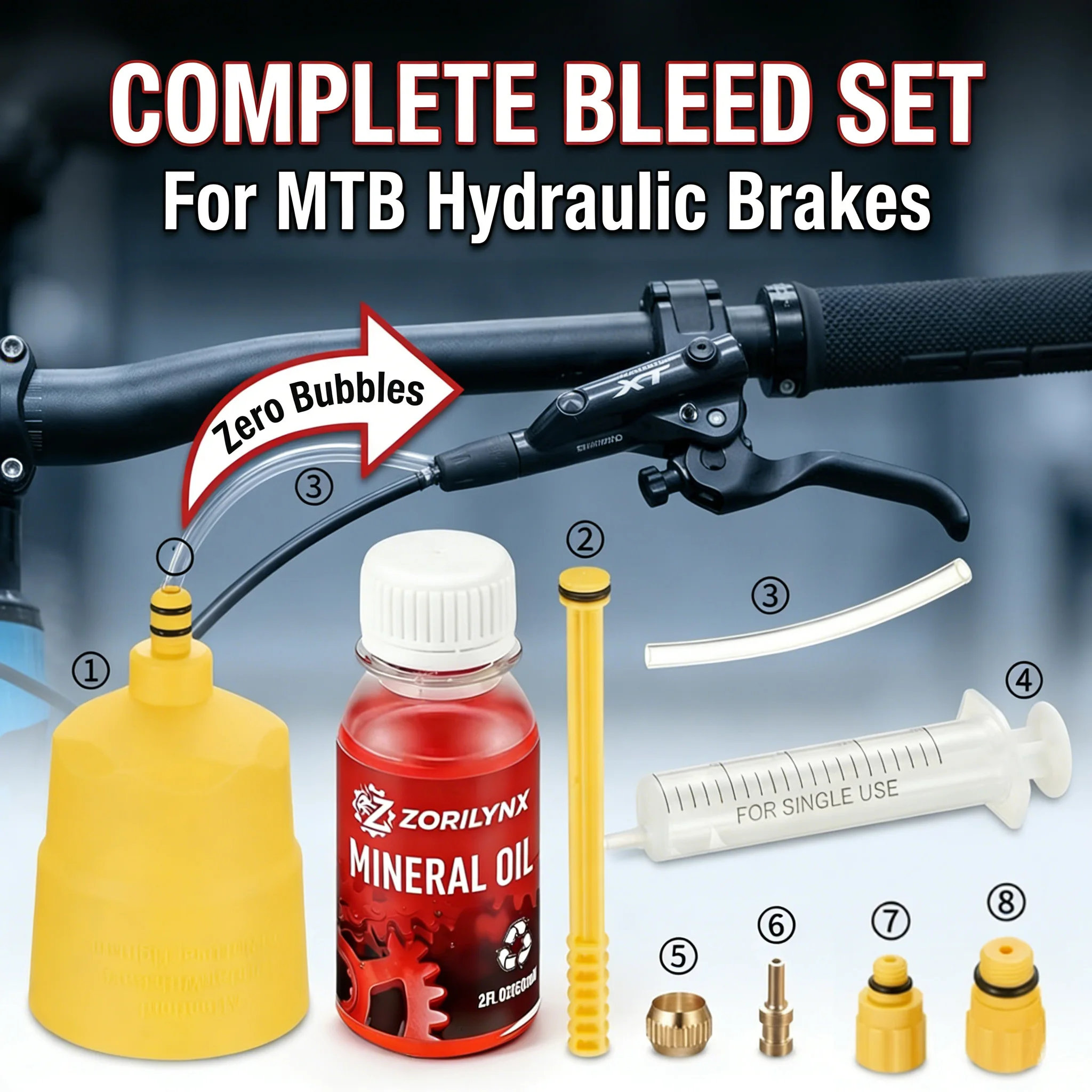 60ml Bicycle Mineral Oil Brake Fluid High Performance Hydraulic Disc Brake Oil for Shimano Magura Tektro MTB Bike ZORILYNX