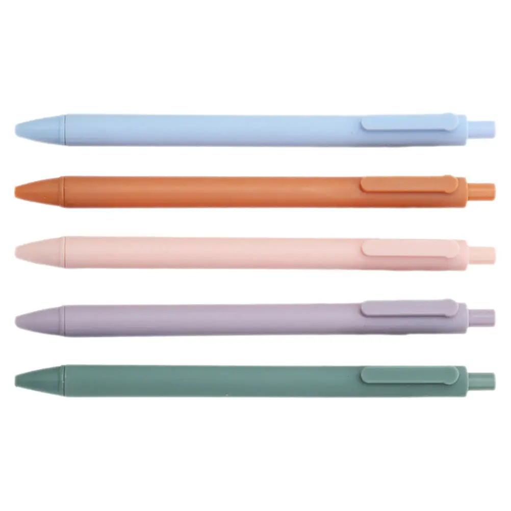 

5Pcs Press Type Gel Pen Simple Smooth Writing Student Gel Pen for School Office Home Portable Reusable Writing Tool