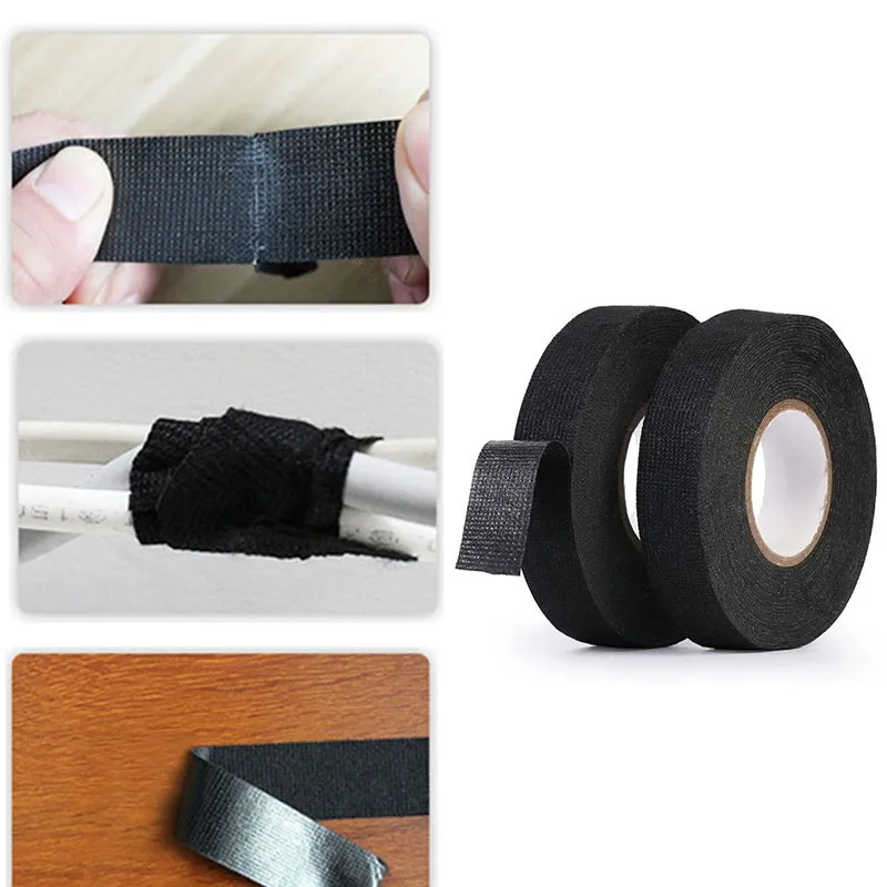 15 Meters Heat-resistant Flame Retardant Tape Coroplast Adhesive Cloth Tape For Car Cable Harness Wiring Loom Protection