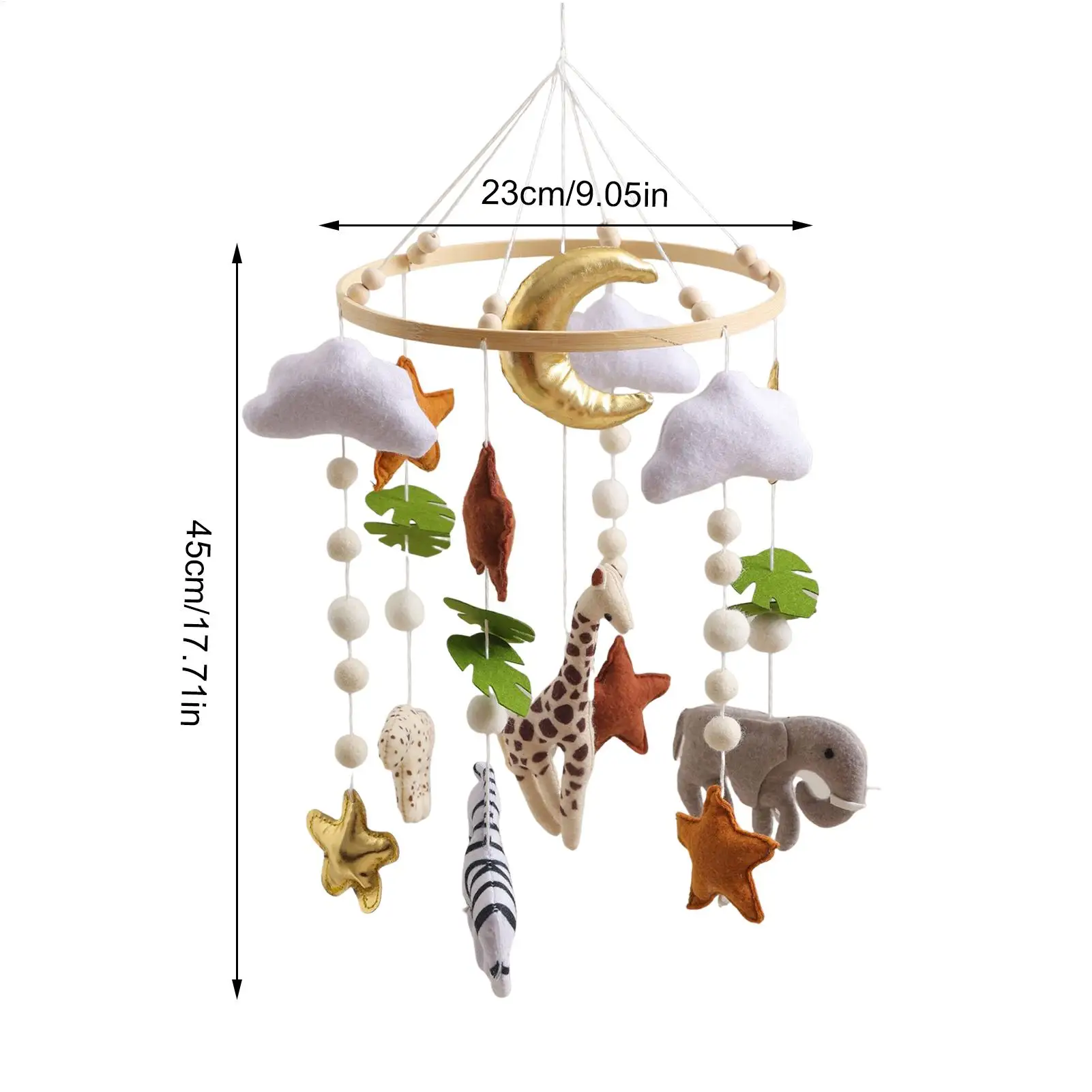 Berço do bebê móvel de feltro animal interativo sensorial decoração berço do bebê móvel brinquedo pendurado para desenvolvimento calmante jogar entretenimento