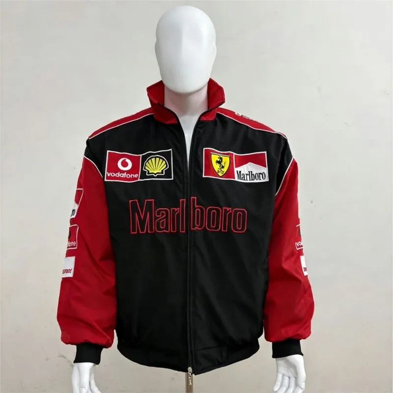

Fashion Marlboro collaboration edition Jacket Riding Jacket Men Women Coat For Ferrari SP1 812 F40 SF90 458 488 599 612 FF F12