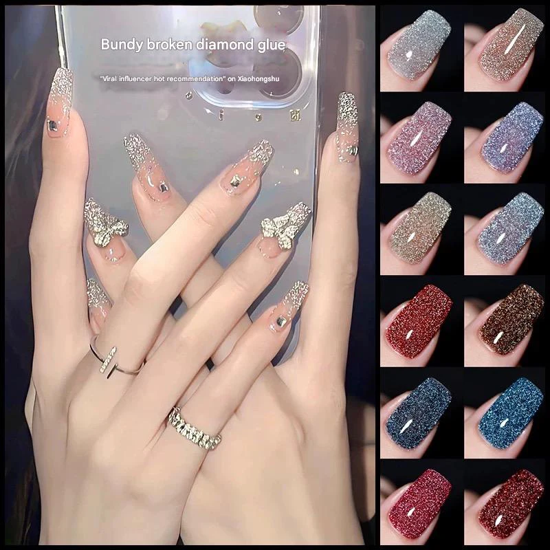 

MIANEL 10 мл 2025 зимний гель-лак для ногтей с измельченными бриллиантами, принадлежности для дизайна ногтей, подходит для женщин, повседневного использования