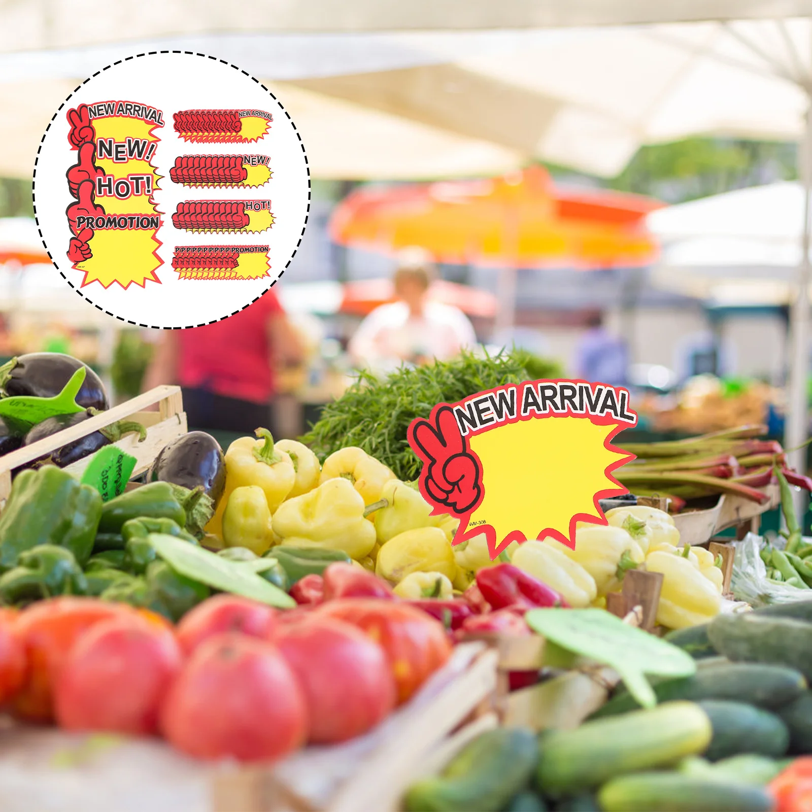 

200Pcs Price Tags Smooth Surface Round Edges Durable Practical for Food Vegetable Price Show Sales Promotion Tags