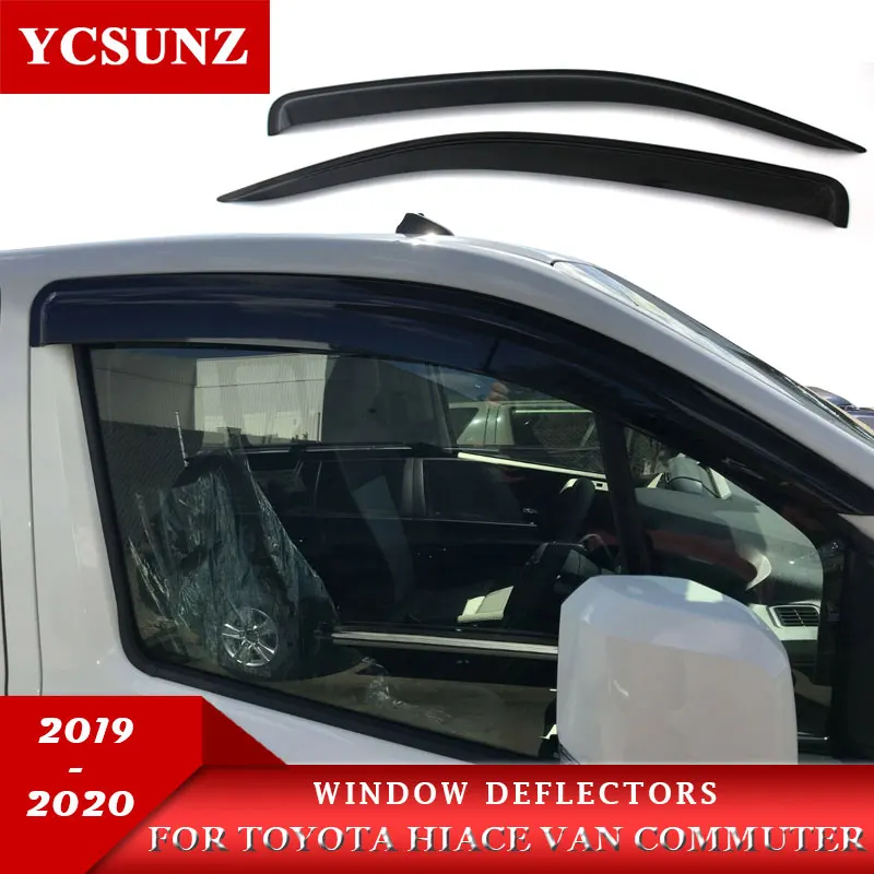 

ABS Door Window Visor For Toyota Hiace Van Commuter Quantum 2019 2020 2021 2022 Window Deflector Sun Rain Guard Accessories