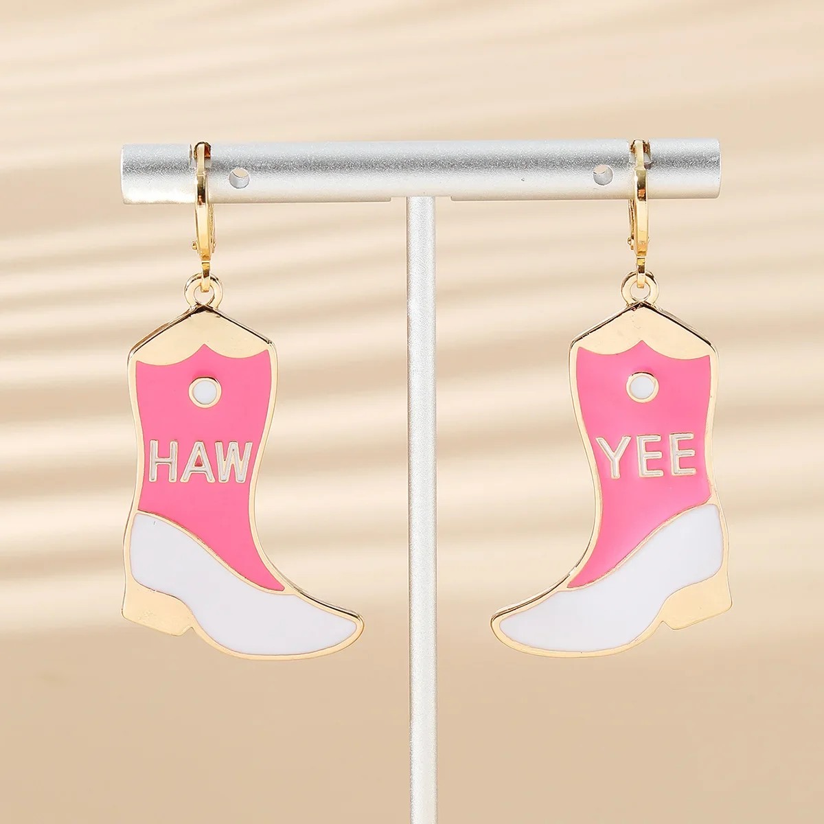 Vintage Colorful Cowboy Cowgirl Boots and Hats Drop Dangle Earrings for Women Western Punk Cool Statement Jewelry Gift