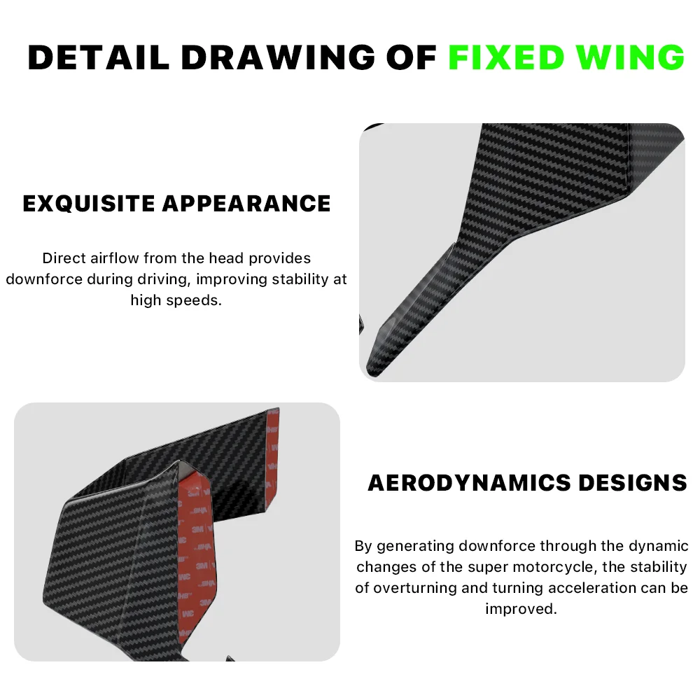 لدراجة كاواساكي ZX-10R ZX-10RR 2022 2023 2024 2025 سبويلر جديد ثابت الجناح ، جناح جانبي ، آيليرون ، سبويلر جانبي