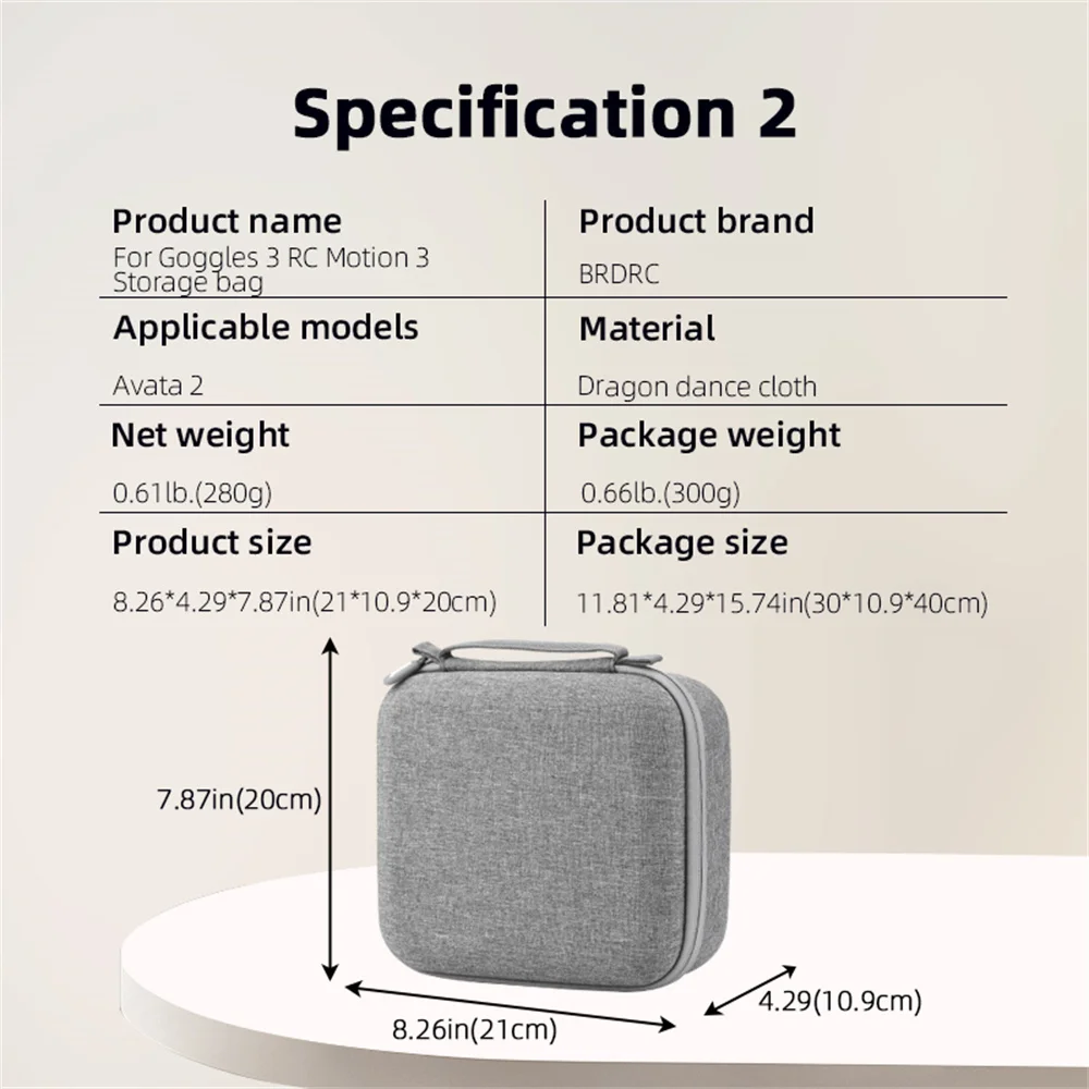 For DJI Avata 2 RC Motion 3/Remote 3/Goggle 3 Storage Bag Portable Hard Case Nylon Handle Shock-proof Carrying Box Accessories