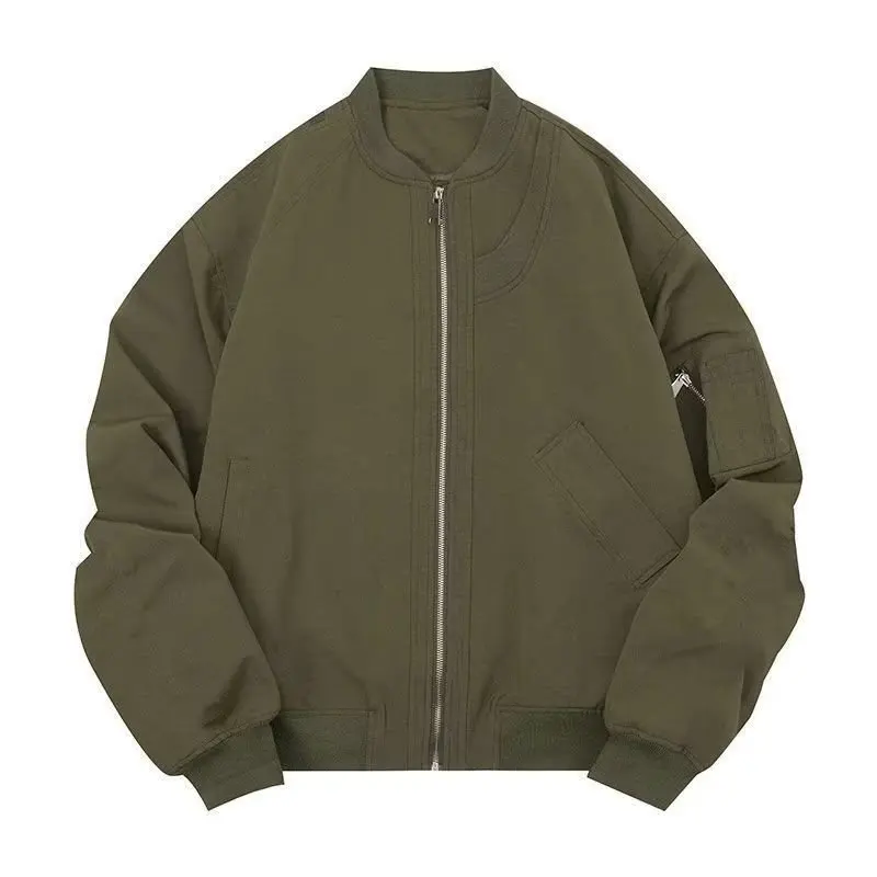 

Mens Jacket Aviator Spring Autumn American High Street Cargo Vintage Trendy Brand Baseball Uniform Coat