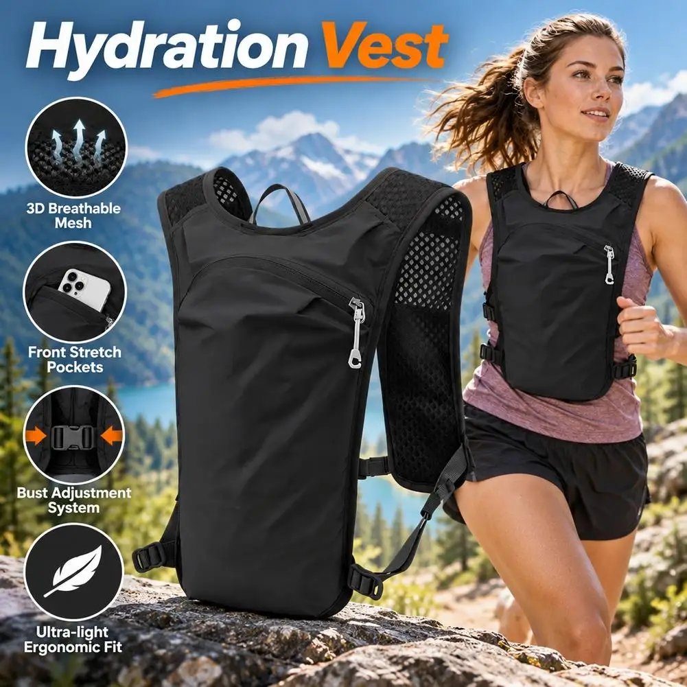 Ultra-light Outdoor Sports Vest Cycling Running Hiking,Backpack, Cycling Cross-country Marathon Water Bag 3D Breathable Mesh