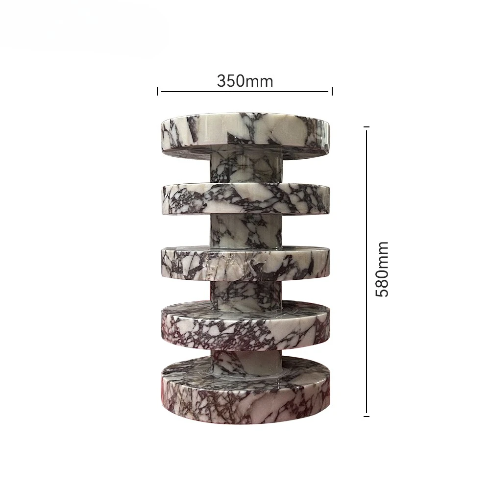 

Modern Design Stone Caracatta Viola Purple Marble Side Table Hollow Side Table Living Bedroom Furniture