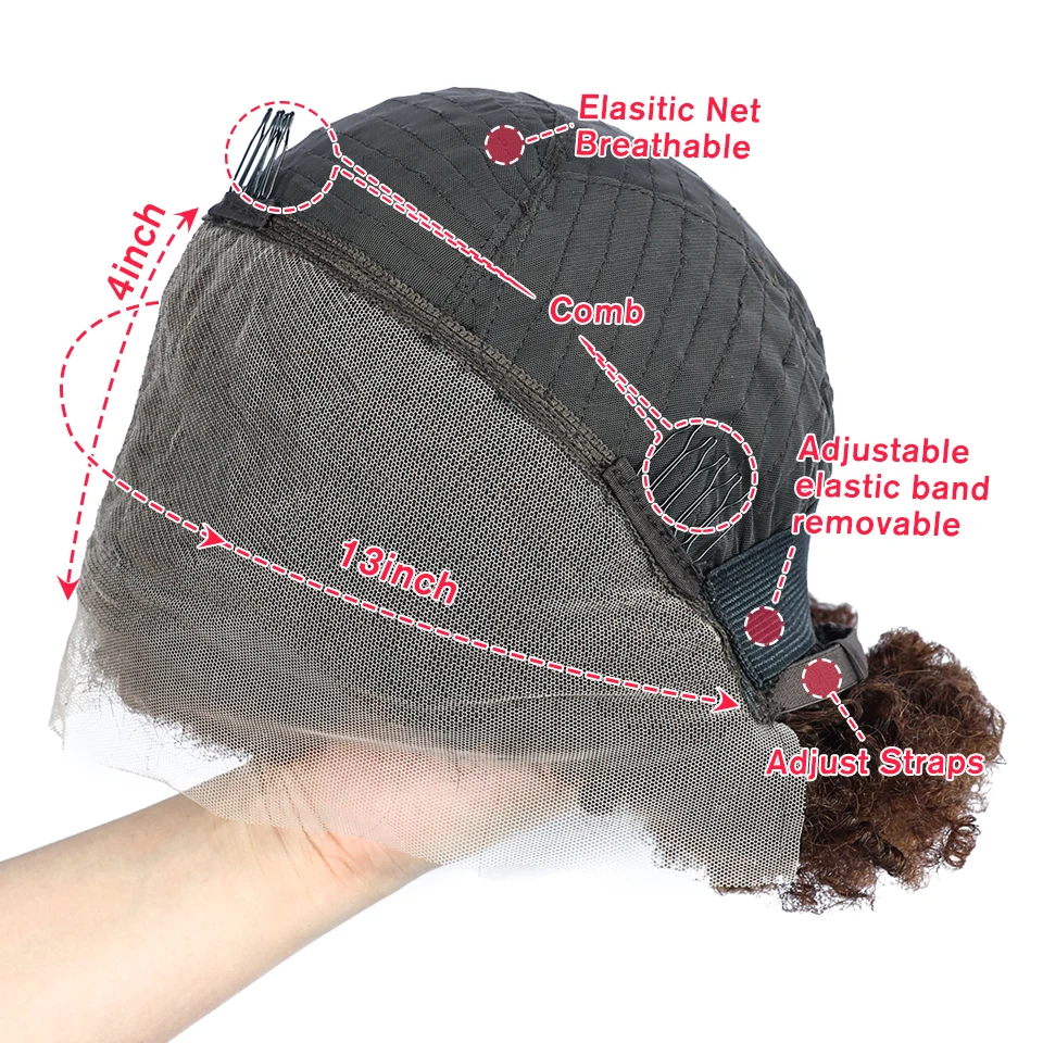 ملكة جمال رولا الأفرو غريب مجعد الباروكات البرازيلي براون 13x4 الدانتيل الجبهة خصلات الشعر المستعار الإنسان ريمي # 4 باروكات أفرو كينكي بدانتيل أمامي 250%