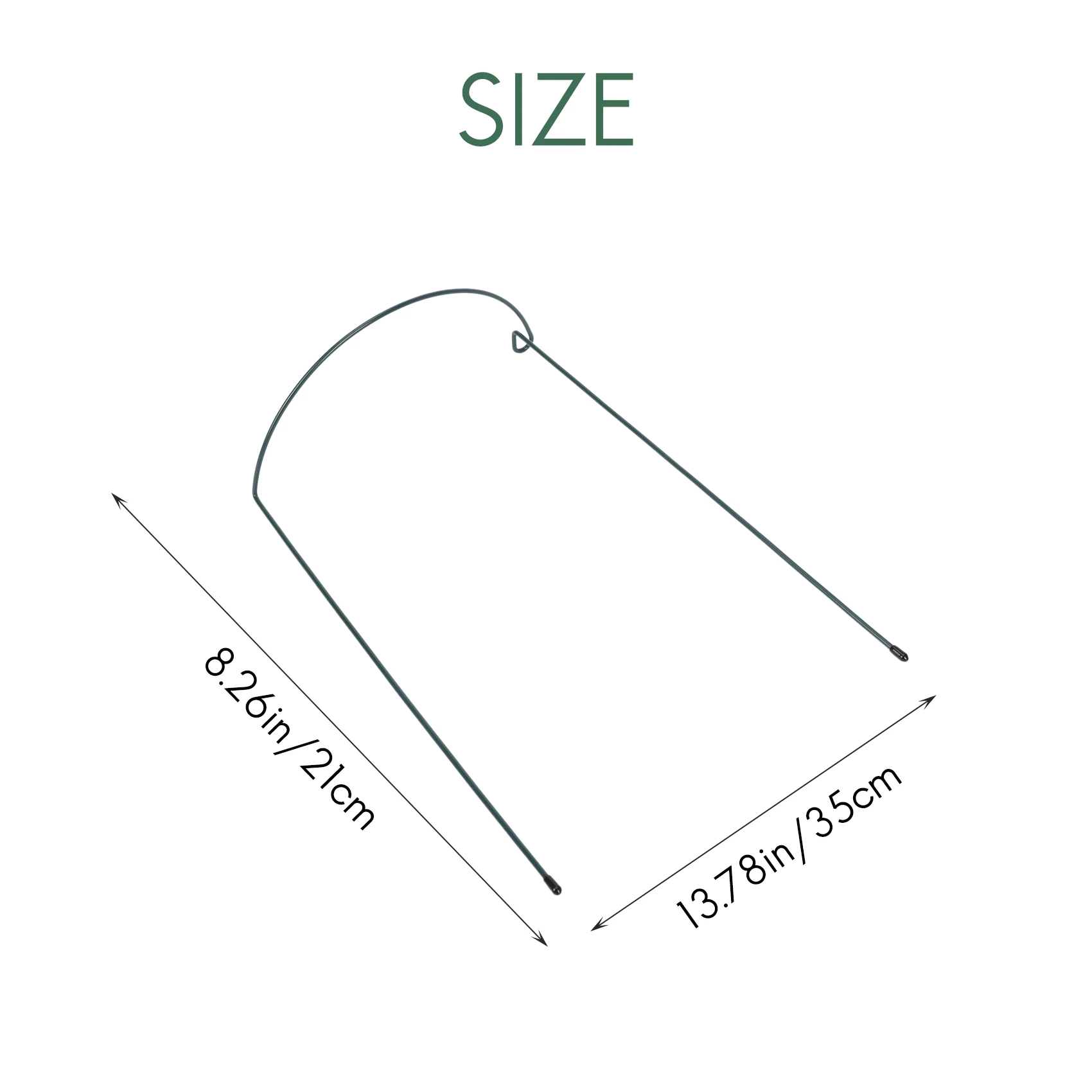 AEA9-Plant Support Stake, 8-Pack Half Round Metal Garden Plant Supports, Green Garden Plant Support Ring, Garden Border