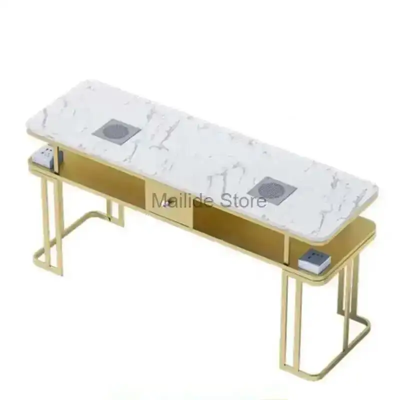 

Salon Beauty Modern Iron for Nail Tables Furniture Professional Manicure Table Simple Multi-functional Marble Desktop Nail Table