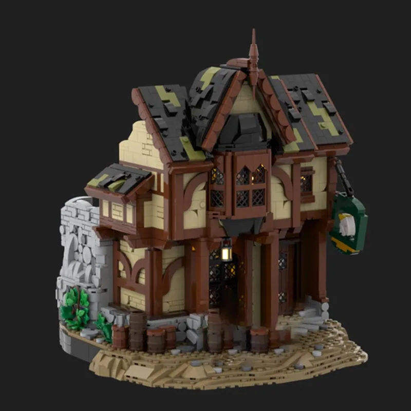 3144PCS Strider At The Prancing Pony The Rings MOC Model Custom Blocks DIY Assembly Educational Toy  Fantasy Fans Display Gifts