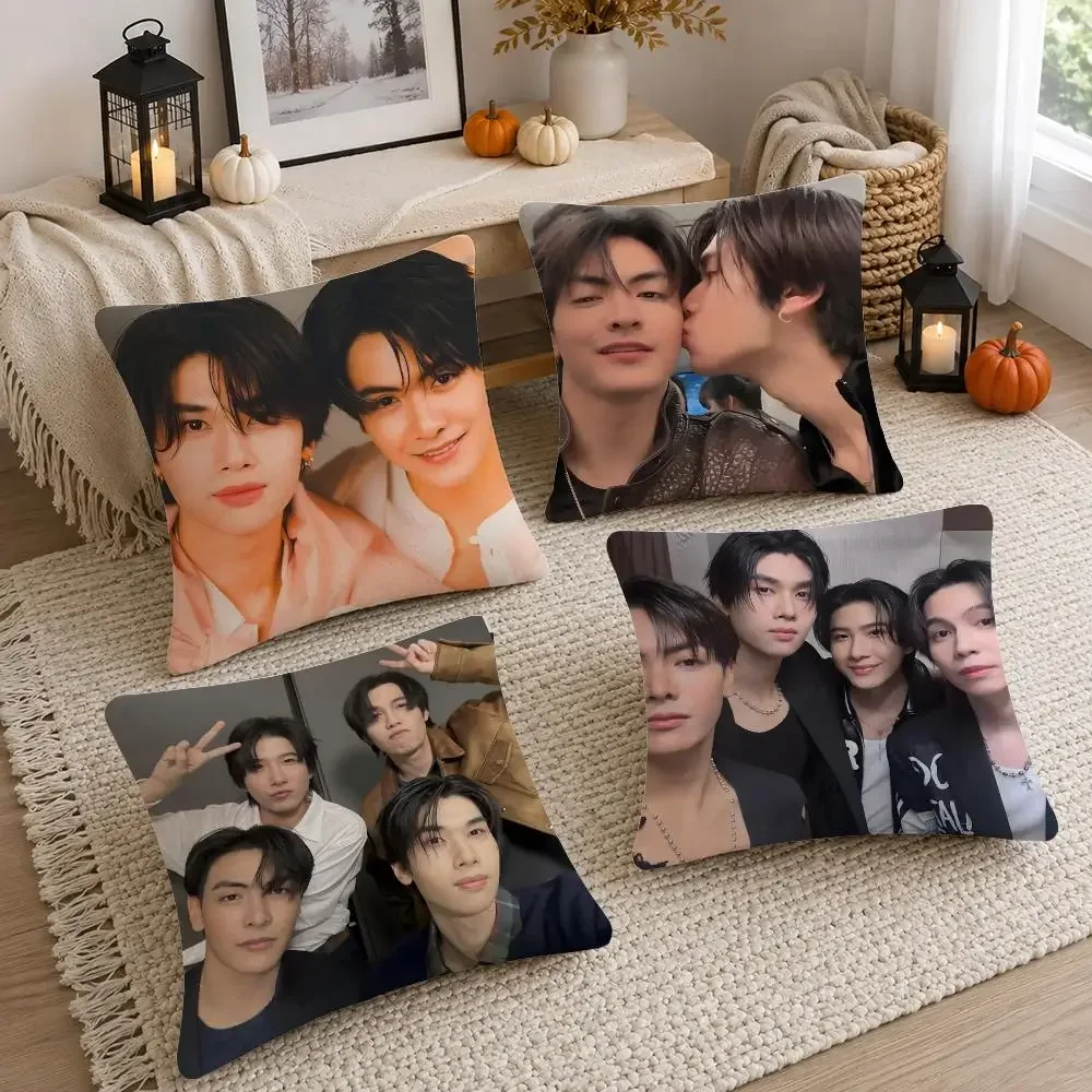 Actor Firstkhaotung joongdunk Cushion Cover Soft Fluffy Short Plush  Pillow Case Home Decor