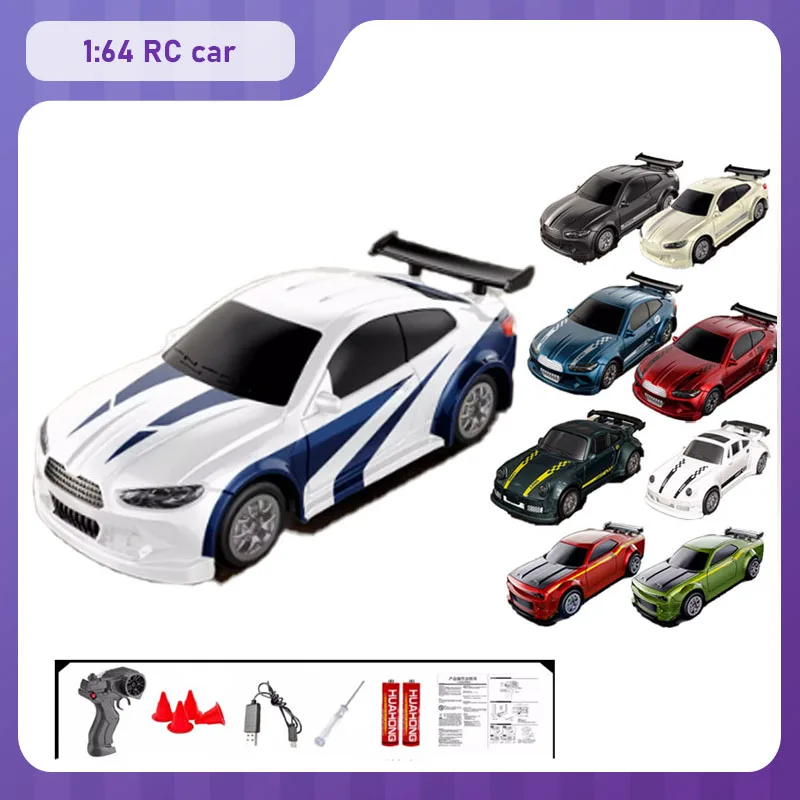 

New Product 1:64 RC Car 4WD RC Mini RC Drift Car 2.4G Full Scale Dodge BMW Porsche Model Desktop Ultra Small RC Sports Car Gift