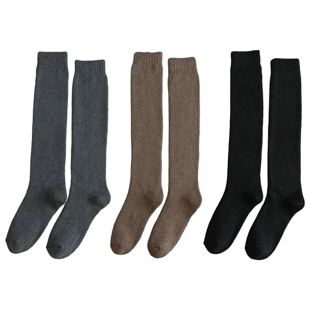 1 Pair Lightweight Mens Knee High Thick Warm Long Socks for Winter Sports