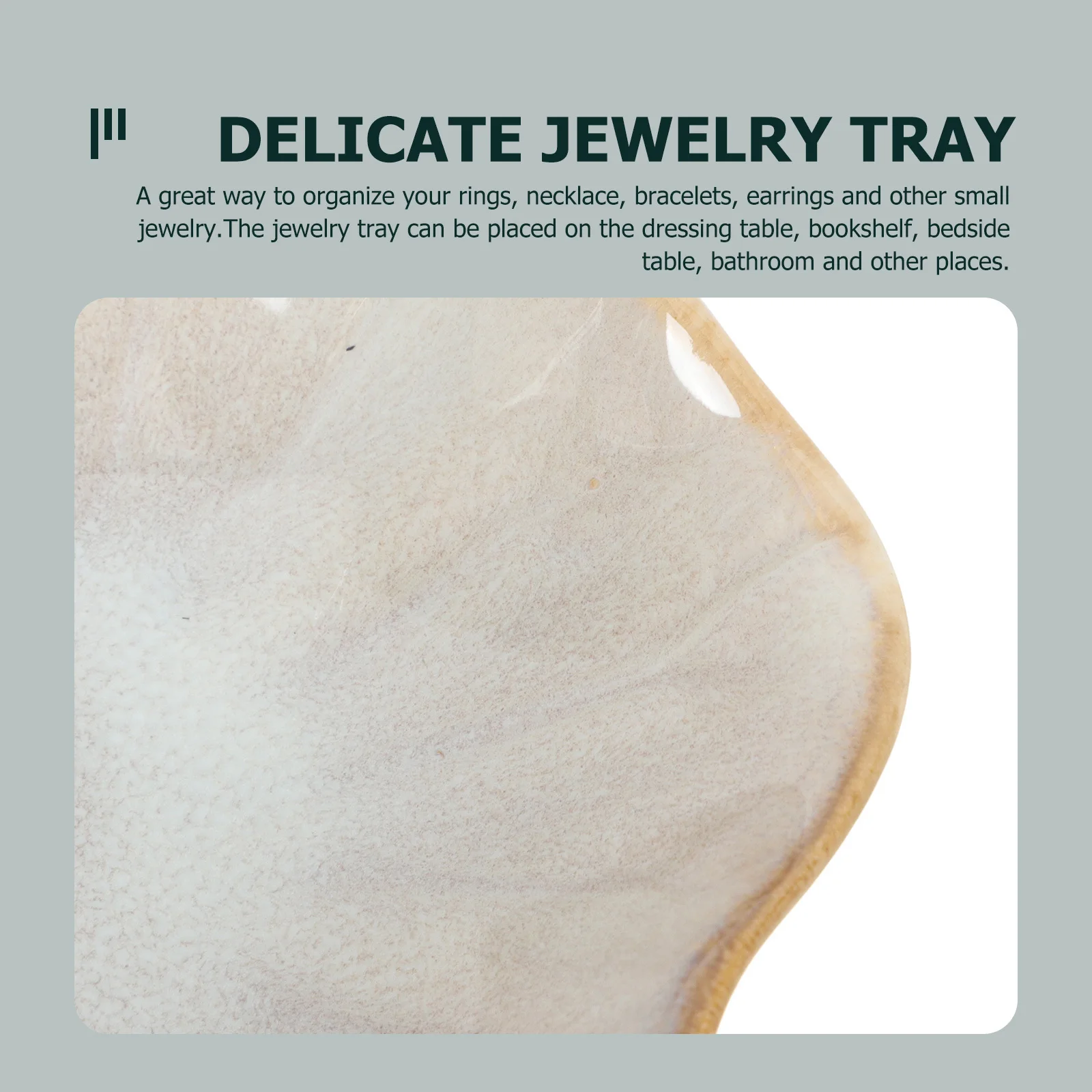 

Набор из 2 керамических подносов для украшений: элегантная тарелка для мелочей, держатель для колец, декоративная подставка для хранения украшений на туалетном столике