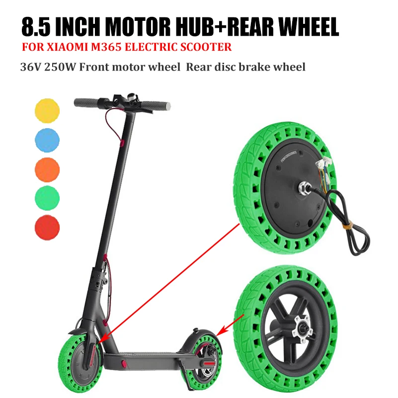 8.5X2 36V 250W motor wheel and honeycomb anti slip shock-absorbing wear-resistant rear tire for Xiaomi M365 electric scooter