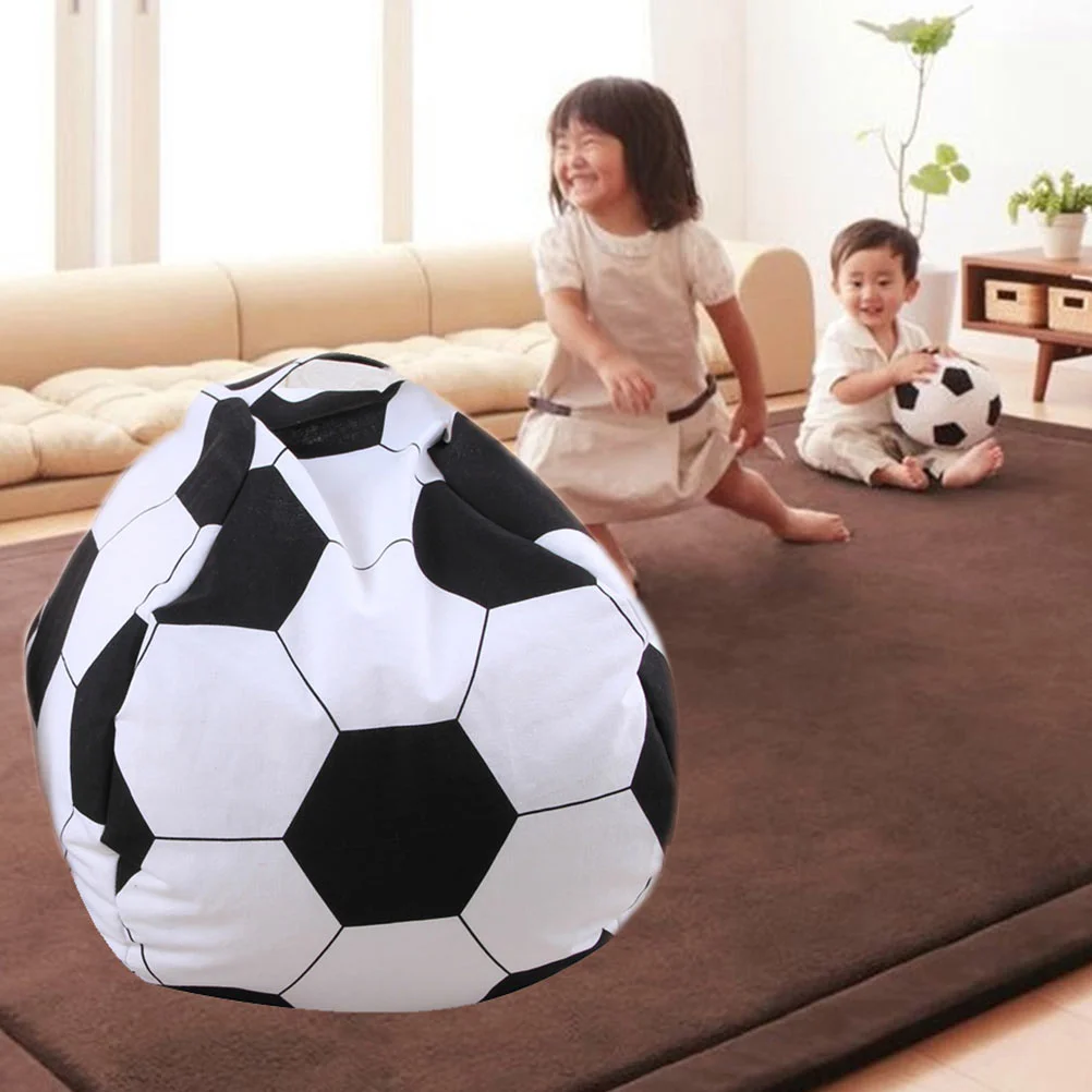 Football Storage Bag Kids Bean Chair Cover Stuffed Animal Toy Plush Beanbag Covers Polyester Organizing Infant