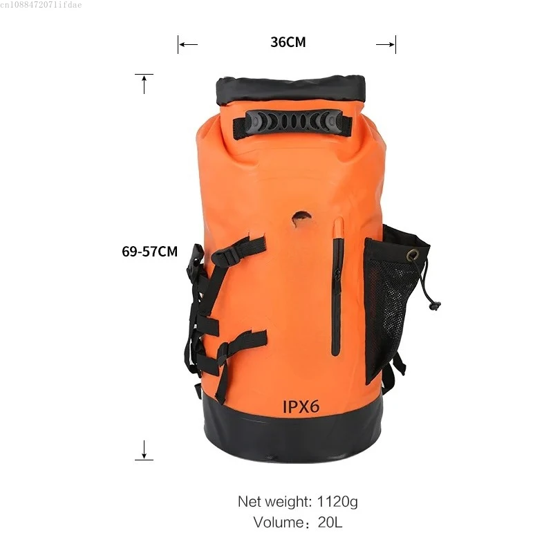 

XINDA camping gear 20L orange pvc waterproof backpack for caving canyoning boating camping swimming