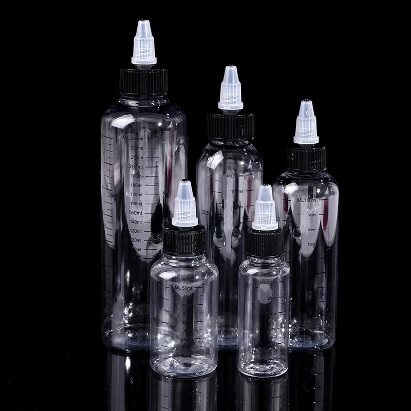 【ST】1PC Ink Bottle 30ml-250ml Plastic PET Liquid Capacity Dropper Bottles Pigment Ink Containers