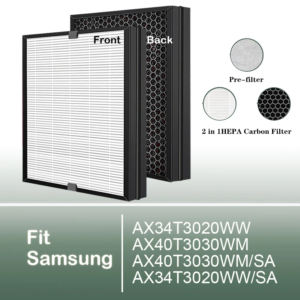 Replacement  HEPA Carbon filter for Samsung Air purifier AX34T3020WW AX40T3030WM AX40T3030WM/SA AX34T3020WW/SA