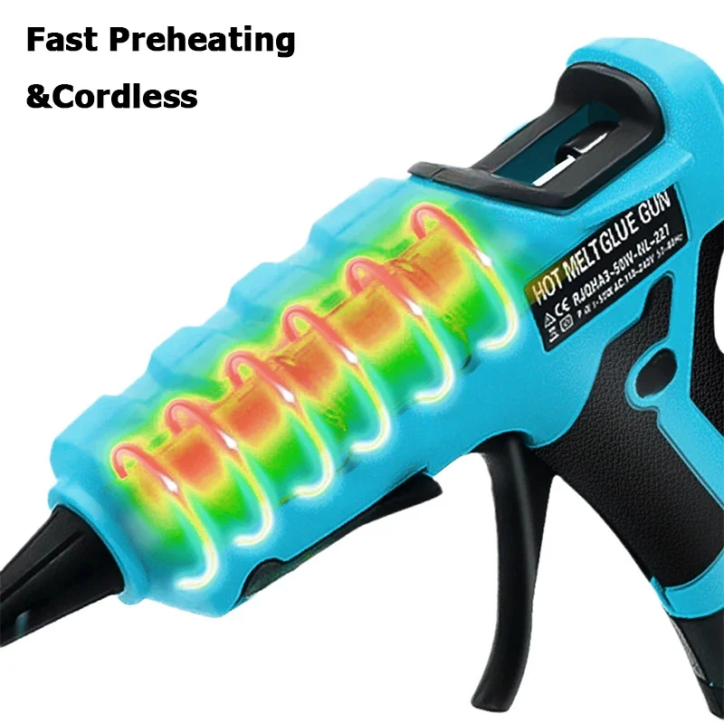 50W Cordless Hot Glue Gun for Makita 14.4-18V BL1830 BL1840 Battery use 7mm Glue Sticks DIY Electric Heat Repair Tool Christmas