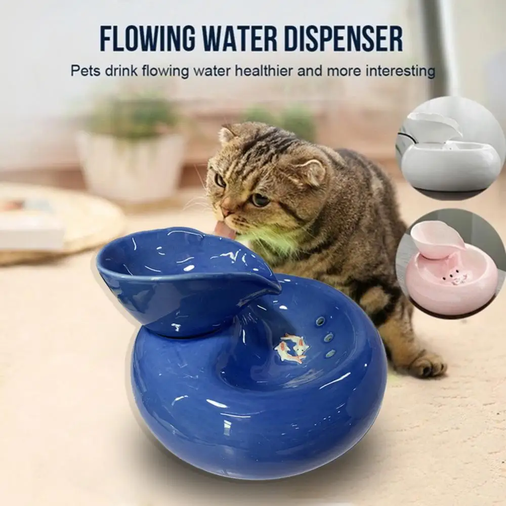 Cat Water Fountain Dog Drink Bowl Porcelain Pet Cats Automatic Water Dispenser Feeder Bottle Drinking Fountain Cats Drinker Bowl