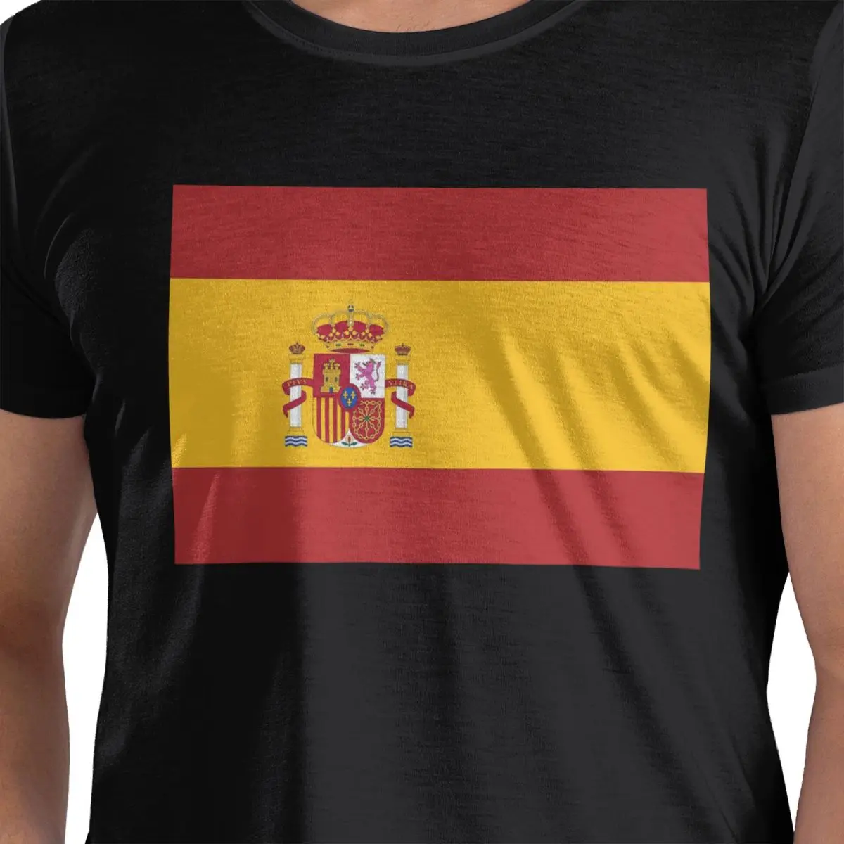 

Футболка из 100% хлопка с флагом Испании, мужские забавные футболки, мужские футболки с круглым вырезом и коротким рукавом, S-6XL